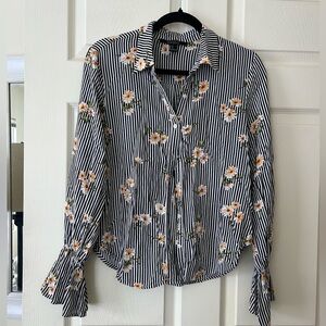 Forever 21 striped shirt with flowers